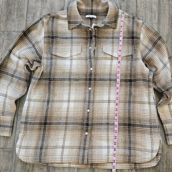 Madewell Flannel Button-Up Shirt-Jacket Womens Size L Do Well Eco Shacket NEW - Picture 5 of 14